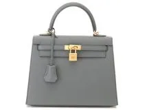 HERMES　エルメス　ケリー25　ヴェールアマンド/GP　ヴォーエプソン　Y刻印(2020年頃)　2148103819100【432】