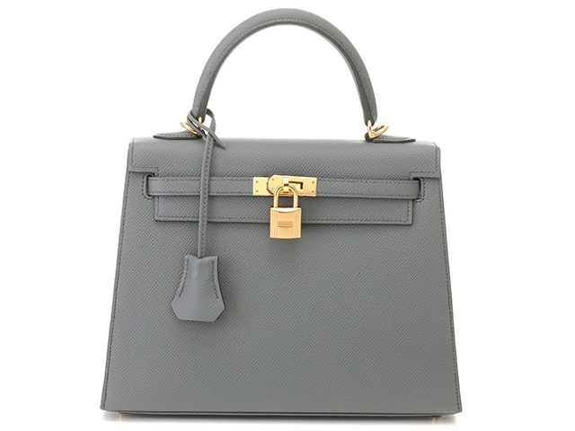 HERMES　エルメス　ケリー25　ヴェールアマンド/GP　ヴォーエプソン　Y刻印(2020年頃)　2148103819100【432】