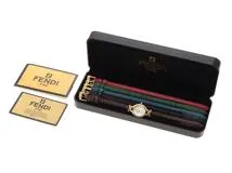FEBDI　フェンディ　カメレオン・チェンジベルト　640L　GP/革　ベルト計5本　女性用クオーツ時計【473】