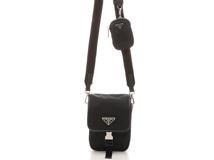 PRADA　プラダ　ショルダーバッグ　ブラック　ナイロン／サフィアーノ　2VD043　2148103819452　【中古】【大黒屋】【200】