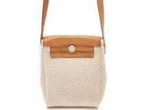 エルメス　HERMES　エールバッグTPM ナチュラル/ブラック/SV　トワルGM/キャンバス/レザー　【471】N　2148103819681