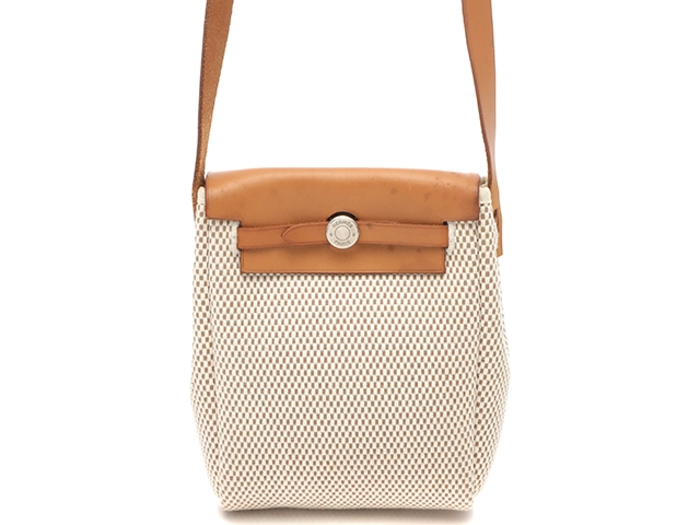 エルメス　HERMES　エールバッグTPM ナチュラル/ブラック/SV　トワルGM/キャンバス/レザー　【471】N　2148103819681