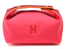HERMES　エルメス　ブリッドアブラックPM　ピンク　シルバー金具　キャンバス　【432】2148103820014