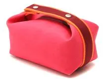 HERMES　エルメス　ブリッドアブラックPM　ピンク　シルバー金具　キャンバス　【432】2148103820014