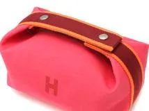 HERMES　エルメス　ブリッドアブラックPM　ピンク　シルバー金具　キャンバス　【432】2148103820014