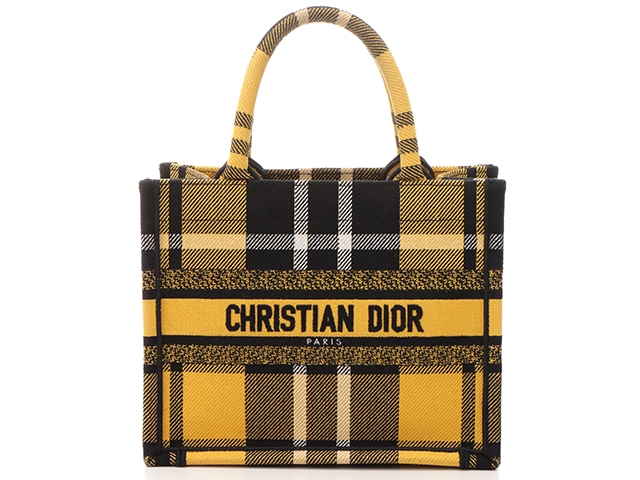 Dior ディオール チェック ブックトート スモール イエロー