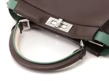 FENDI　フェンディ　ピーカブー　ディフェンダー　ダークブラウン/アイボリー/グリーン　8BN307　2WAYハンドバッグ【433】
