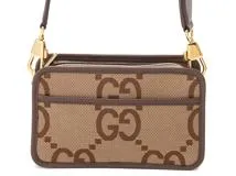 GUCCI　グッチ　ジャンボGG ショルダーバッグ　696075　ベージュ/エボニー　キャンバス【430】2148103820601