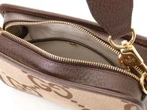 GUCCI　グッチ　ジャンボGG ショルダーバッグ　696075　ベージュ/エボニー　キャンバス【430】2148103820601