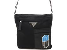 PRADA プラダ ショルダーバッグ ブラック ナイロン／サフィアーノ 2VH055【430】2148103820748