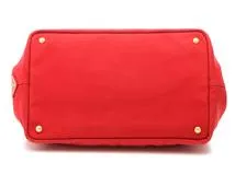 PRADA　プラダ　2WAYカナパM　レッド　キャンバス　トートバッグ【431】