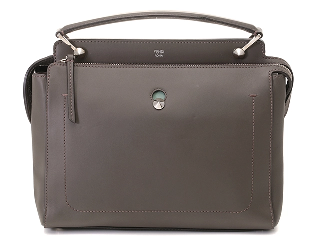 FENDI　フェンディ　ドットコム　グレー　レザー　8BN293【430】2148103820885