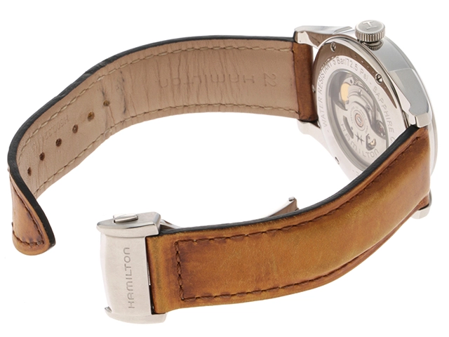 HAMILTON ハミルトン 腕時計 アメリカンクラシック スピリットオブリバティ H424151 SS/革 シルバー文字盤 自動巻き【472】TS