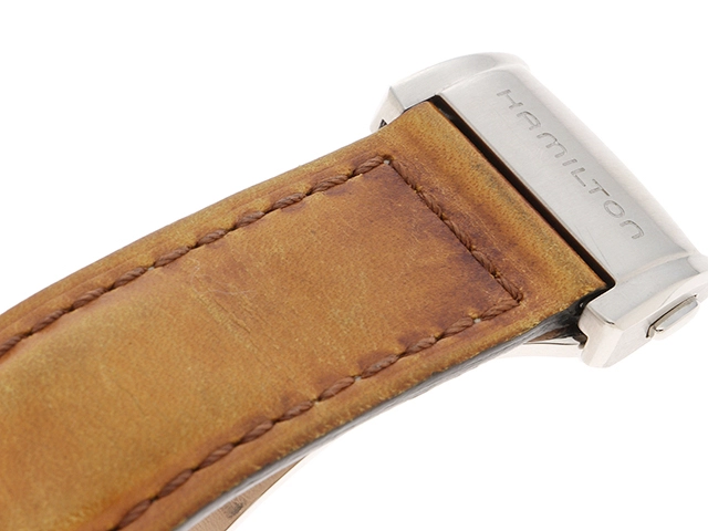 HAMILTON ハミルトン 腕時計 アメリカンクラシック スピリットオブリバティ H424151 SS/革 シルバー文字盤 自動巻き【472】TS