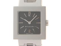 BVLGARI　ブルガリ　クアドラード　SQ22SS　腕時計　ブラック文字盤　クオーツ　ステンレススチール　レディース　2148103822322　【205】