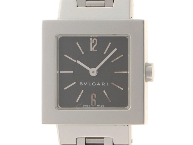 BVLGARI ブルガリ クアドラード SQ22SS 腕時計 ブラック文字盤