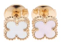 Van Cleef & Arpels　ヴァンクリーフ＆アーペル　スウィートアルハンブラピアス　VCARA44800　イエローゴールド　ホワイトマザーオブパール【430】2148103822346