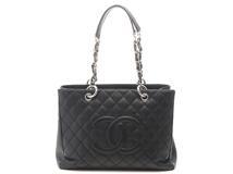 CHANEL　シャネル　マトラッセ　GSTトートバッグ(旧型)　ブラック／ＳＶ　キャビアスキン　A50995　2148103823213　【471】SK