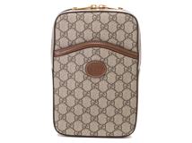 GUCCI　グッチ　GGスプリーム　スリングバッグ　ベージュ/ブラウン　ＰＶＣ/レザ　2148103823329【432】