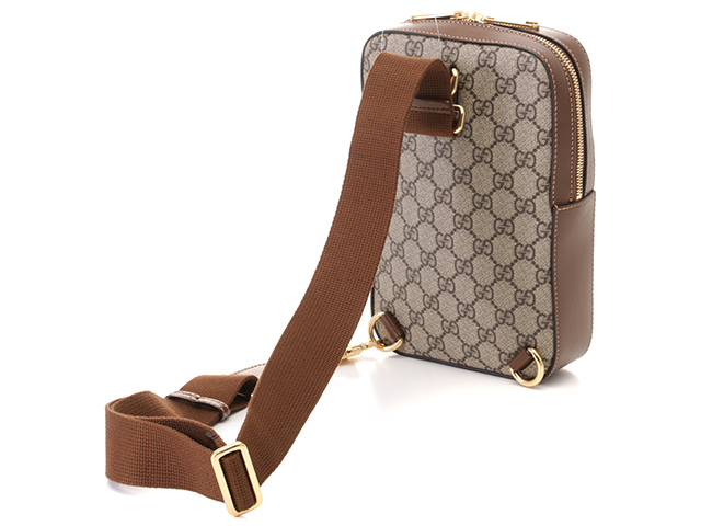 GUCCI グッチ GGスプリーム スリングバッグ ベージュ/ブラウン PVC