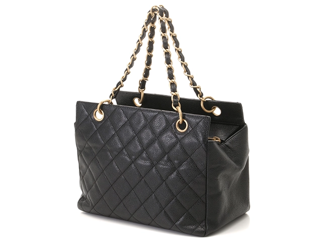 CHANEL　シャネル　マトラッセ　プチタイムレストートバッグ　ブラック/GP　キャビアスキン　旧型　【471】