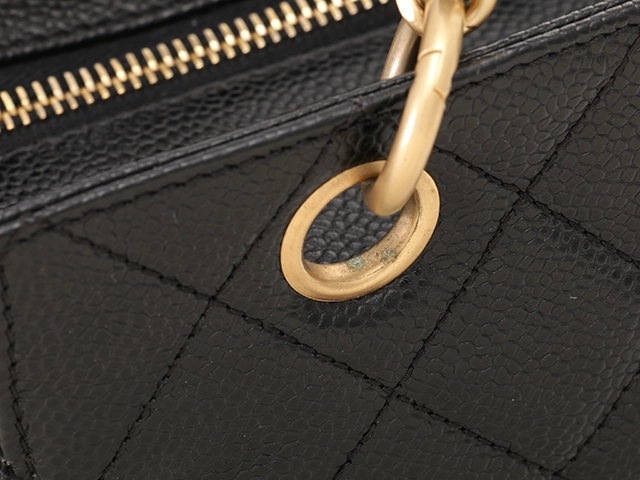 CHANEL　シャネル　マトラッセ　プチタイムレストートバッグ　ブラック/GP　キャビアスキン　旧型　【471】