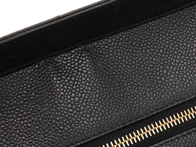 CHANEL　シャネル　マトラッセ　プチタイムレストートバッグ　ブラック/GP　キャビアスキン　旧型　【471】