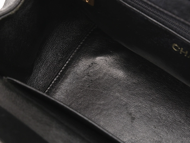 CHANEL　シャネル　マトラッセ　プチタイムレストートバッグ　ブラック/GP　キャビアスキン　旧型　【471】