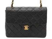 CHANEL　シャネル　バッグ　マトラッセ20　ターンロックチェーンショルダーバッグ　ラムスキン　ブラック　GP金具【431】2148103823978