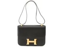 Hermès　エルメス　ショルダーバッグ　コンスタンス23　□E刻印　2001年頃製造　ブラック　ゴールド金具　ボックスカーフ　【471】L