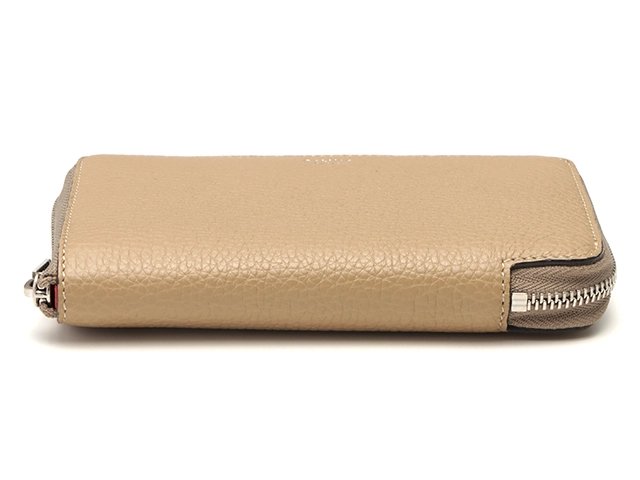 CELINE　セリーヌ　ミディアムジップアラウンドウォレット　グレージュ　レザー　104393　2148103824173　【471】SK