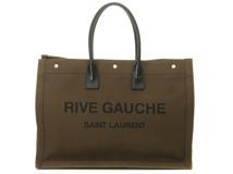 SAINT LAURENT　サンローラン　リヴ ゴーシュ ノエ　509415 トートバッグ カーキ/ブラック キャンバス【430】2148103824487