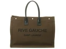 SAINT LAURENT　サンローラン　リヴ ゴーシュ ノエ　509415 トートバッグ カーキ/ブラック キャンバス【430】2148103824487