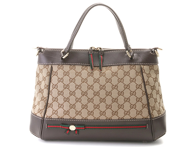 GUCCI グッチ GG シャリーライン ２ｗａｙバッグ ダークブラウン／ベージュ 269894【430】2148103825224