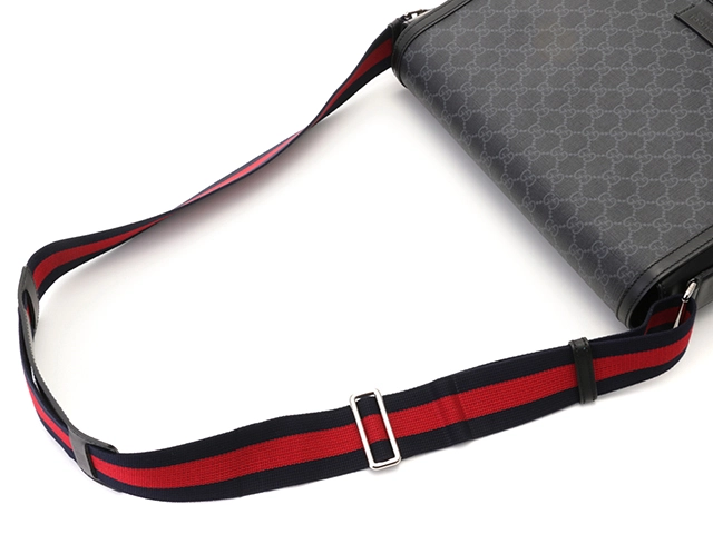 GUCCI　グッチ　ＧＧスプリーム　メッセンジャーバッグ　グレー／ブラック　PVC/レザー／レサ　474138【430】2148103825248