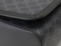 GUCCI　グッチ　ＧＧスプリーム　メッセンジャーバッグ　グレー／ブラック　PVC/レザー／レサ　474138【430】2148103825248