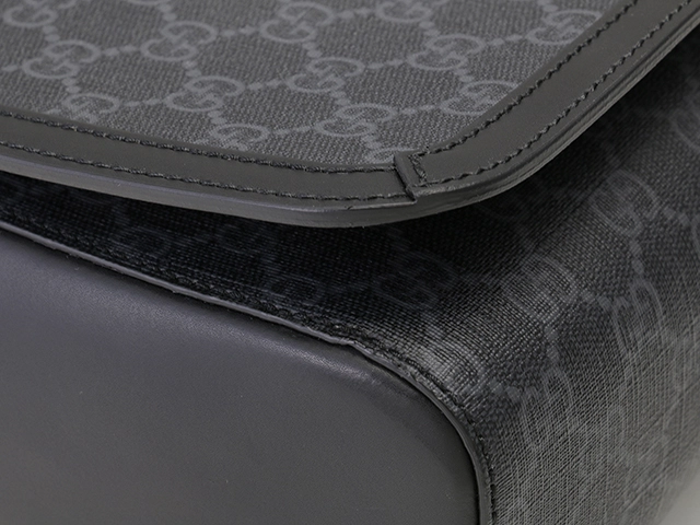 GUCCI　グッチ　ＧＧスプリーム　メッセンジャーバッグ　グレー／ブラック　PVC/レザー／レサ　474138【430】2148103825248