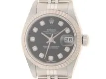 F番2003年並行品 ROLEX ロレックス 腕時計 デイトジャスト26 79174G K18ホワイトゴールド/ステンレス ブラック10Pダイヤモンド文字盤 自動巻き【472】SJ