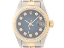 A番 ROLEX ロレックス 腕時計 デイトジャスト26 79173G K18イエローゴールド/ステンレス 10Pダイヤモンドブルーグラデーション文字盤 自動巻き【472】SJ