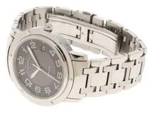 HERMES エルメス クリッパー CP2.810 ステンレス グレー文字盤