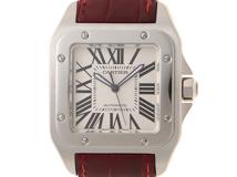 Cartier　カルティエ　時計　サントス 100 LM　W20076X8　メンズ　自動巻き　SS/レザー　シルバー文字盤【431】2148103825859