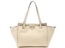 Valentino　バレンチノ　ロックスタッズ 　2WAYバッグ 　アイボリー 　レザー【431】2148103827433