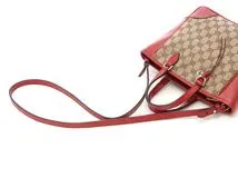 GUCCI　グッチ　ブリー　GG2WAYバッグ　ベージュ／レッド　キャンバス／レザー　449241　2148103827686　【471】SK