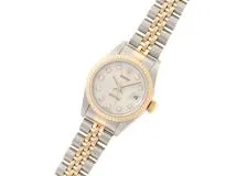 U番 ROLEX ロレックス デイトジャスト26 69173G ステンレス／K18イエローゴールド 10Pダイヤモンド彫りコンピューターシルバー文字盤 自動卷【472】SJ