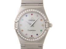 OMEGA　オメガ　コンステレーション スモール　 アイリス ダイヤベゼル　クオーツ　SS　1476.79　 12Pマルチ　ホワイトシェル文字盤　レディース【431】2148103828607