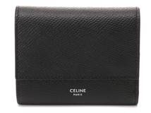 CELINE セリーヌ スモール トリフォールドウォレット ブラック シルバー金具 カーフ 10B573BEL.38SI 2148103828737 【432】