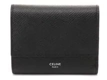 CELINE セリーヌ スモール トリフォールドウォレット ブラック シルバー金具 カーフ 10B573BEL.38SI 2148103828737 【432】