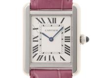 Cartier カルティエ 腕時計 2019年並行品 タンクソロ SM WSTA0030 ホワイト文字盤 スティール/アリゲーターベルト クォーツ【472】SJ