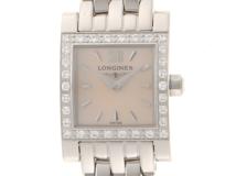 LONGINES　ロンジン　ドルチェヴィータ　ダイヤベゼル　シェル文字盤　レディース腕時計　クォーツ　ステンレススチール　L5.161.0　2148103828904　【205】