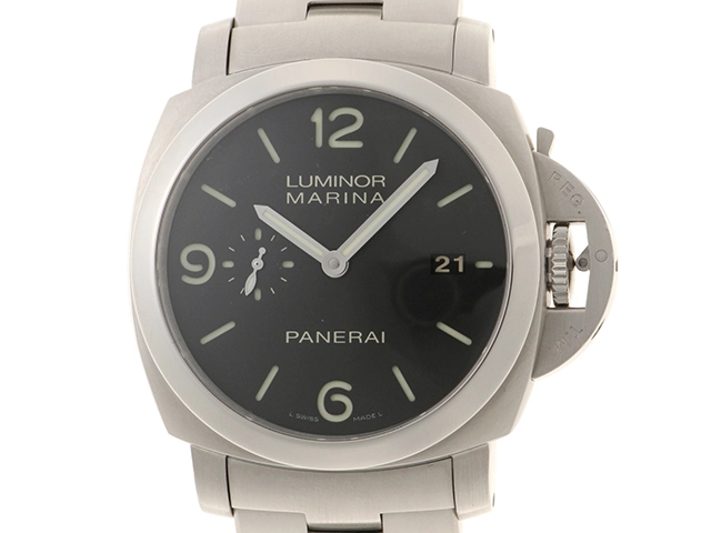 L番　PANERAI　パネライ　時計　ルミノールマリーナ 1950 3DAYS　PAM00328　ブラック文字盤　シースルーバック　ステンレススチール　自動巻き　メンズ